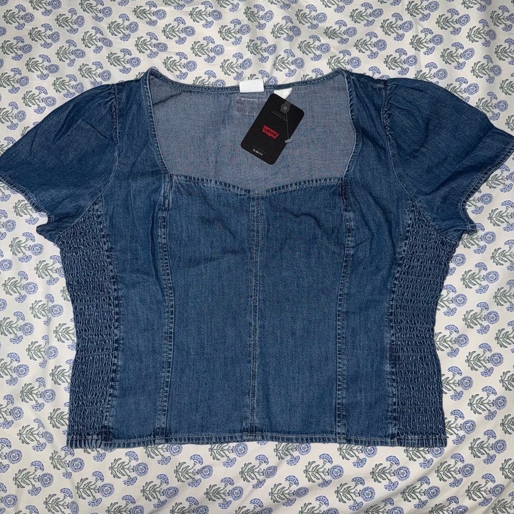 Levi's Denim Crop Blouse